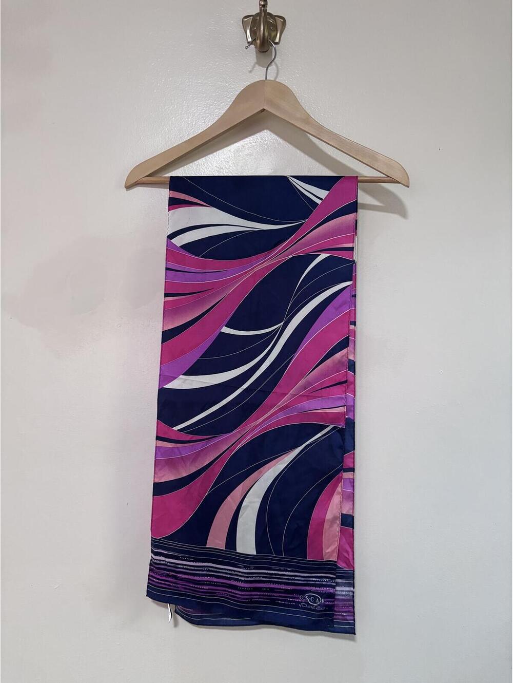 Oscar de la Renta 100% Silk Hair Scarf 11" x 53"